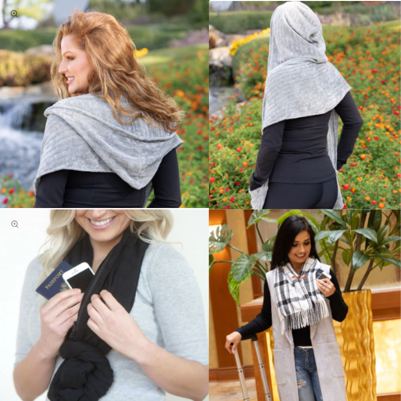 different style scarfs with pockets 